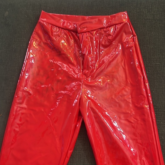 red latex skinny pants - Picture 2 of 5